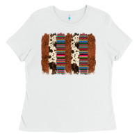 White serape cowhide  brushstroke Ladies Tee - AdoDesignShop