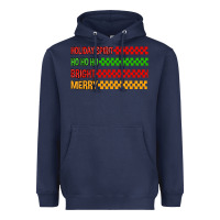 Navy holiday spirit hohoho bright merry Heavyweight Hoodie - MaliasSmallBusiness