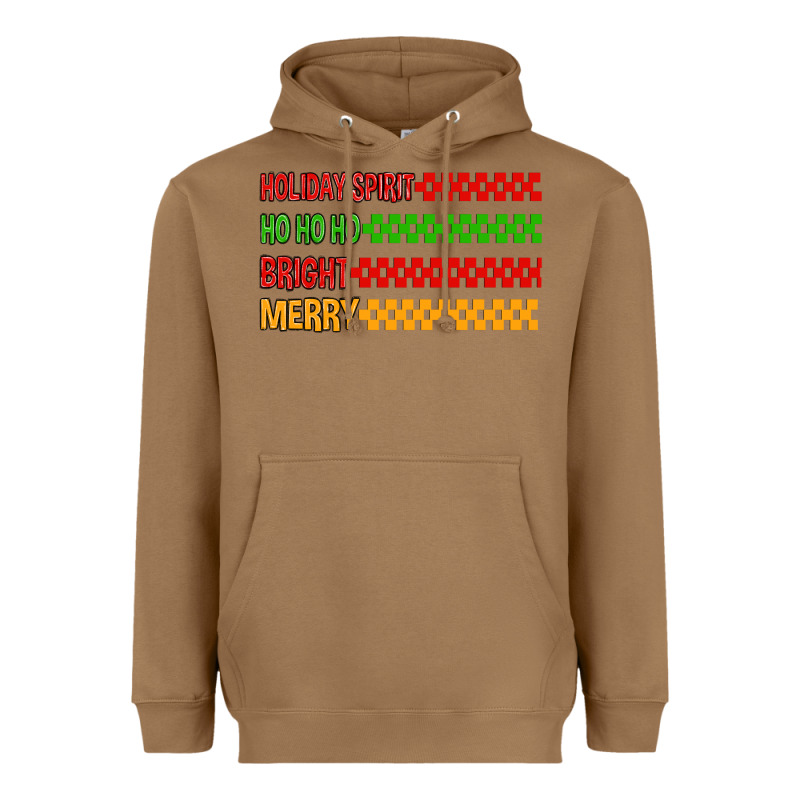 Holiday Spirit Hohoho Bright Merry Heavyweight Hoodie by MaliasSmallBusiness | Teevron