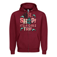Burgundy oh ship it's a girls trip Zipper Hoodie - MaliasSmallBusiness