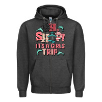 Charcoal Heather oh ship it's a girls trip Zipper Hoodie - MaliasSmallBusiness