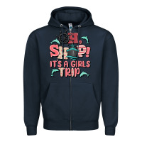 Navy oh ship it's a girls trip Zipper Hoodie - MaliasSmallBusiness