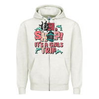 Oatmeal Heather oh ship it's a girls trip Zipper Hoodie - MaliasSmallBusiness