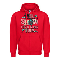 Red oh ship it's a girls trip Zipper Hoodie - MaliasSmallBusiness