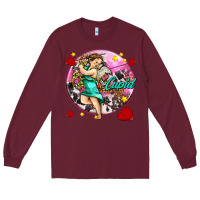 Burgundy cupid with arrows and stars Long Sleeve Tee - AdoDesignShop