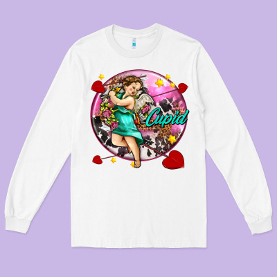 Cupid With Arrows And Stars Long Sleeve Tee Designed By Adodesignshop