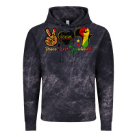 Cloud Black peace love juneteenth raised fist Vintage Hoodie - HRA Design Shop