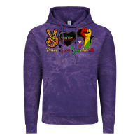 Cloud Purple peace love juneteenth raised fist Vintage Hoodie - HRA Design Shop