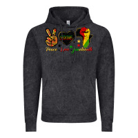 Vintage Black peace love juneteenth raised fist Vintage Hoodie - HRA Design Shop