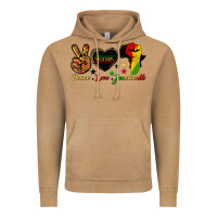 Peace Love Juneteenth Raised Fist Vintage Hoodie | Teevron
