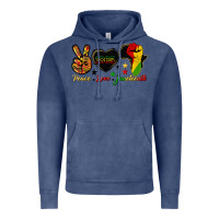 Vintage Denim peace love juneteenth raised fist Vintage Hoodie - HRA Design Shop