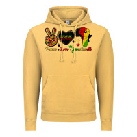 Vintage Mustard peace love juneteenth raised fist Vintage Hoodie - HRA Design Shop