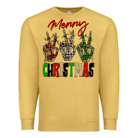 Antique Gold Merry Christmas skeleton hands Premium Sweatshirt - NancyCooperArtShop