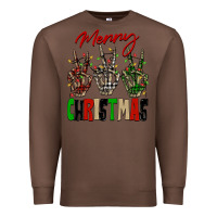 Chestnut Merry Christmas skeleton hands Premium Sweatshirt - NancyCooperArtShop