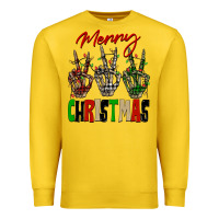 Lemon Merry Christmas skeleton hands Premium Sweatshirt - NancyCooperArtShop