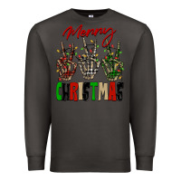 Smoke Merry Christmas skeleton hands Premium Sweatshirt - NancyCooperArtShop