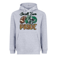 Heather Grey small town big pride green Heavyweight Hoodie - MaliasSmallBusiness