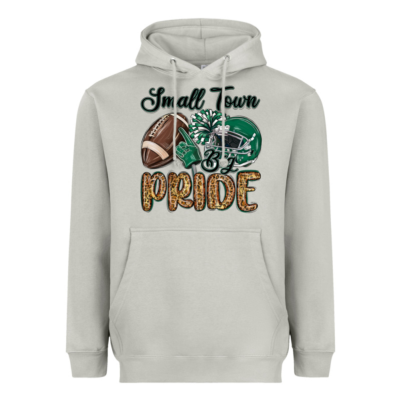 Small Town Big Pride Green Heavyweight Hoodie by MaliasSmallBusiness | Teevron