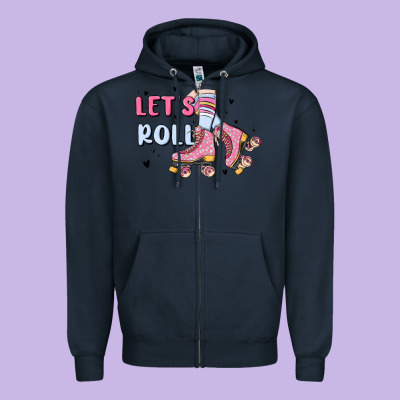 Let's Roll Zipper Hoodie Designed By Maliassmallbusiness