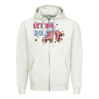 Oatmeal Heather let's roll Zipper Hoodie - MaliasSmallBusiness