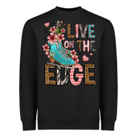 Black live on the edge ice skating Heavyweight Sweatshirt - FaDigitalArtStudio