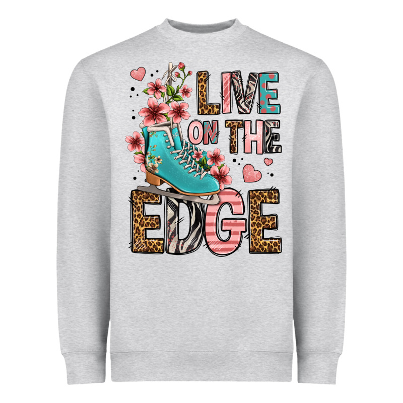 Live On The Edge Ice Skating Heavyweight Sweatshirt by FaDigitalArtStudio | Teevron