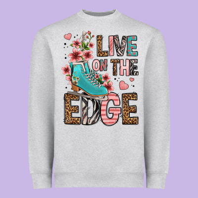 Live On The Edge Ice Skating Heavyweight Sweatshirt Designed By Fadigitalartstudio