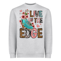 Heather Grey live on the edge ice skating Heavyweight Sweatshirt - FaDigitalArtStudio