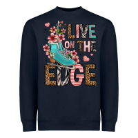 Navy live on the edge ice skating Heavyweight Sweatshirt - FaDigitalArtStudio