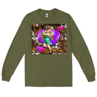 Army Green cupid and heart Long Sleeve Tee - AdoDesignShop