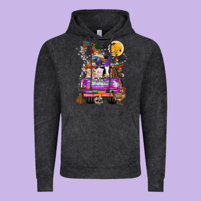 Hallloween Farm Animals Truck Vintage Hoodie Designed By Cowhidedigitalart