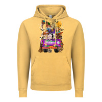 Vintage Mustard Hallloween Farm animals Truck Vintage Hoodie - CowhideDigitalArt