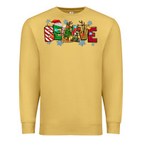 Antique Gold Christmas Believe Premium Sweatshirt - MaliasSmallBusiness