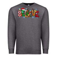 Charcoal Heather Christmas Believe Premium Sweatshirt - MaliasSmallBusiness