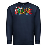Navy Christmas Believe Premium Sweatshirt - MaliasSmallBusiness