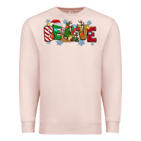 Pale Pink Christmas Believe Premium Sweatshirt - MaliasSmallBusiness