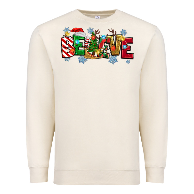 Christmas Believe Premium Sweatshirt by MaliasSmallBusiness | Teevron