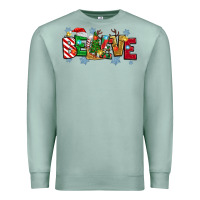 Seafoam Christmas Believe Premium Sweatshirt - MaliasSmallBusiness