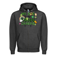 Charcoal Heather my dog is my lucky charms Zipper Hoodie - MaliasSmallBusiness
