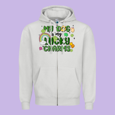 My Dog Is My Lucky Charms Zipper Hoodie Designed By Maliassmallbusiness