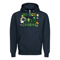 Navy my dog is my lucky charms Zipper Hoodie - MaliasSmallBusiness