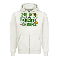 Oatmeal Heather my dog is my lucky charms Zipper Hoodie - MaliasSmallBusiness