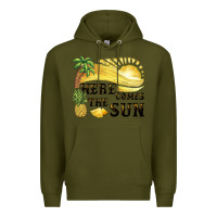 Army Green here comes the sun Premium Hoodie - BarkalooDesign