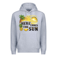 Heather Grey here comes the sun Premium Hoodie - BarkalooDesign