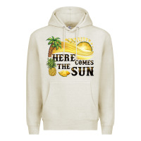 Oatmeal Heather here comes the sun Premium Hoodie - BarkalooDesign