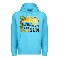 Ocean Blue here comes the sun Premium Hoodie - BarkalooDesign