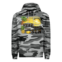 Slate Camo here comes the sun Premium Hoodie - BarkalooDesign
