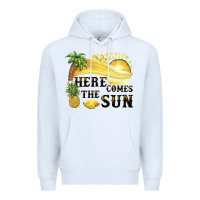 White here comes the sun Premium Hoodie - BarkalooDesign