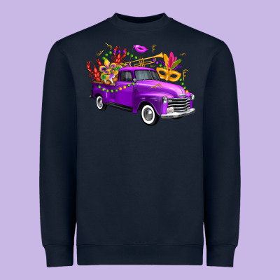 Mardi Gras Truck King's Cake Heavyweight Sweatshirt Designed By Fadigitalartstudio
