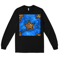 Black 4th of july leopard stars seamless pattern Long Sleeve Tee - BundleAndBundleShop